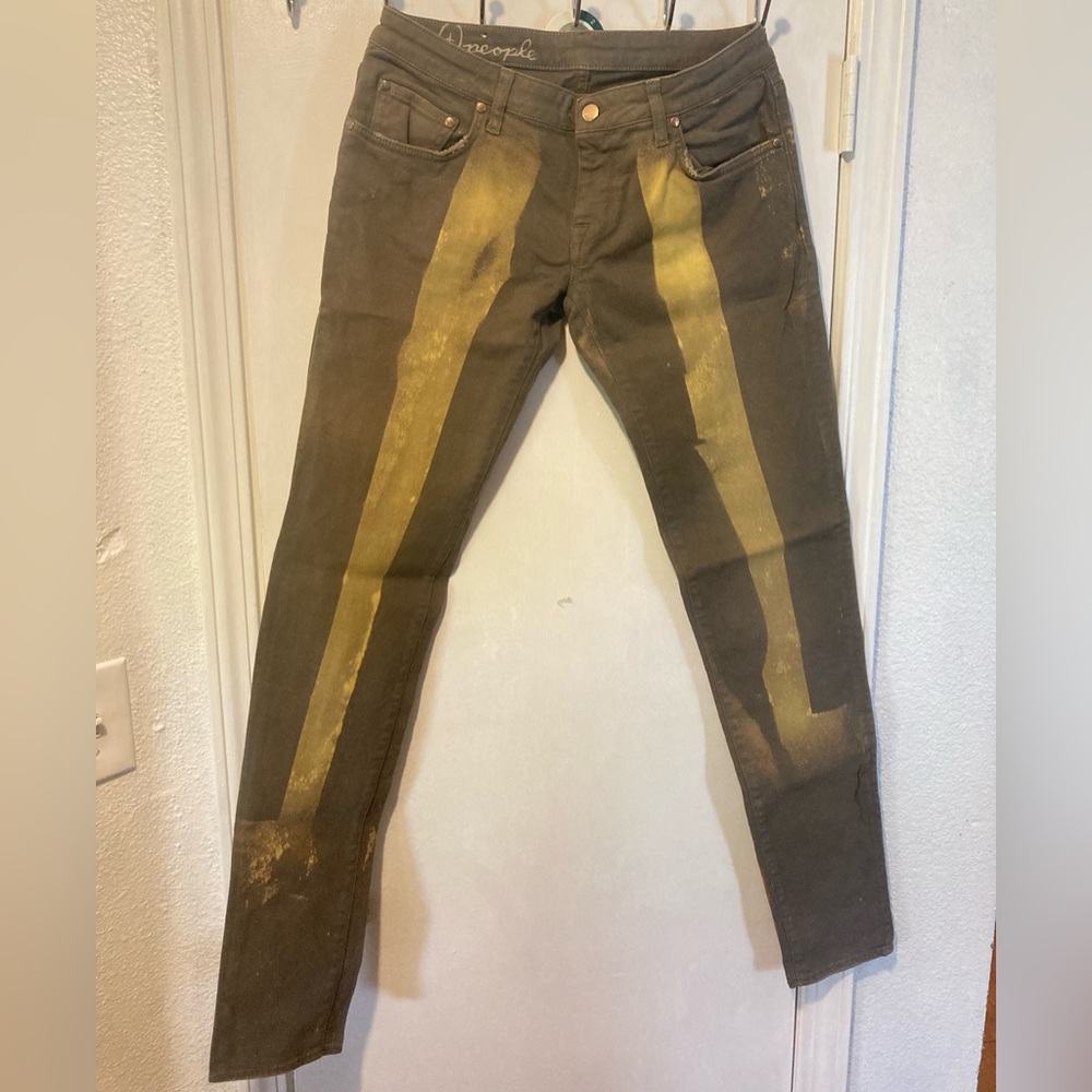 (+) People of Italy women’s size 31 stone denim customized skinny jeans 31x35